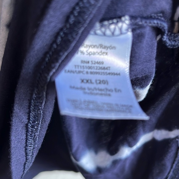 Time and Tru Women's Crewneck Solid & Tie-Dye Tunic Tee Plus Size XXL (20) Navy - Picture 13 of 13